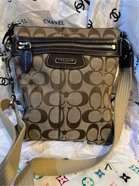Coach Brown Signature Canvas Crossbody Messenger